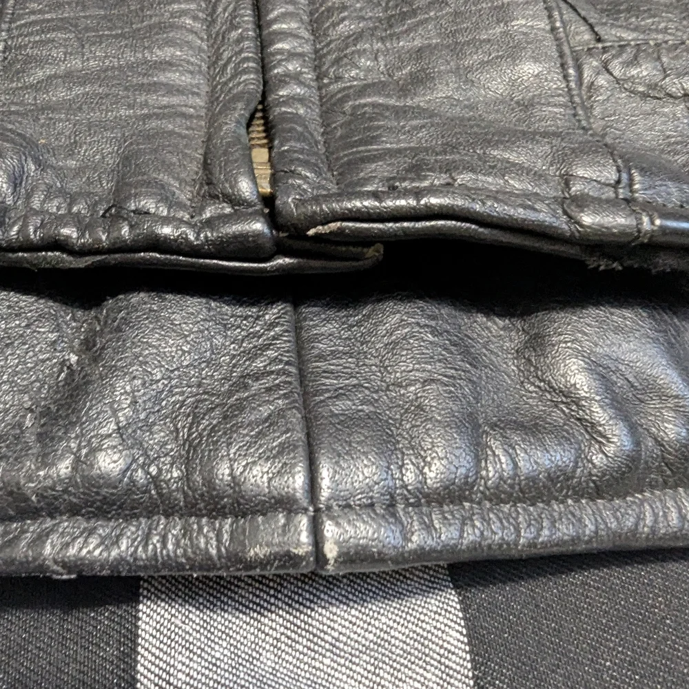 Vintage Black Leather Riding Jacket